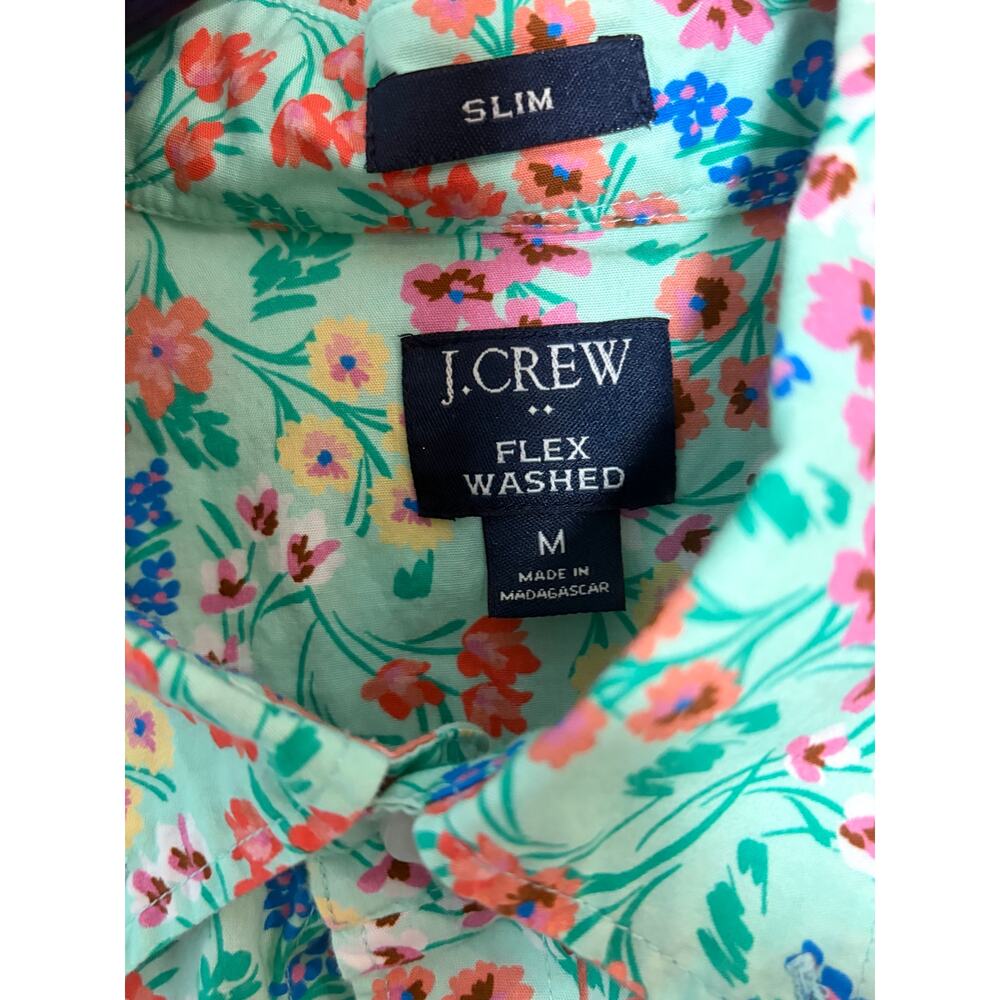 Reimagined by J. Crew Flex Washed Slim Fit Floral Shirt Medium Spring Summer - Picture 4 of 6